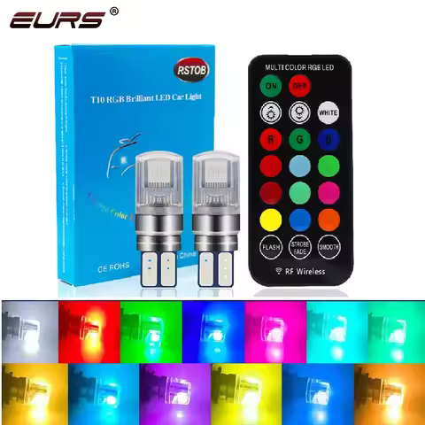 T10 RGB Led 194 168 W5W 5050 SMD Signal Lights RGB Automovie Interior Dome Reading Light WIith Remot