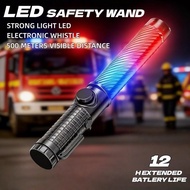 Rechargeable LED Traffic Baton Safety Flash Baton Warning Stick Handheld Reflective Luminous Signal 
