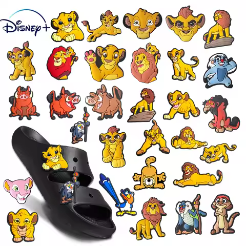 Disney'The Lion King 'Yellow Cat Shoe Charms DIY Orange Cat Lion Shoes Decoration Accessories Clog S