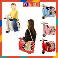 VLMall Roll and Play Ride on Suitcase Kids Baby Luggage Bagasi Motorbike Budak Scooter Bike Travel B
