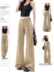 {Little Ruth} Small Guy 145-165cm Small Guy Khaki Slightly Flawed Small Guy Jeans Women Loose Americ