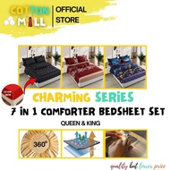 #CMFS 880TC 7 IN 1 Cadar Comforter Set Tebal Toto/blanket/Selimut/Bed sheet/ QUEEN KING Comforter Be