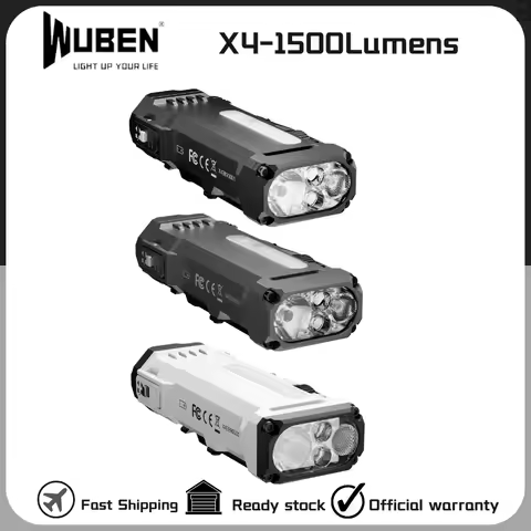 WUBEN X4 EDC Flashlight Max 1500Lumens USB-C Rechargeable With 3400mAh Battery CompacT-Sized Protabl