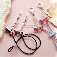 Part 5 - CUSTOM NAME MASK STRAP Kuromi Eyeglass Strap/ - checkered ribbon - flower BY FRIENDLY SHOP.