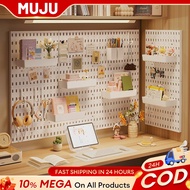 MUJU Pegboard Peg Board Organizer Accessories Shelf Pegboard Accessories Set Wall Hanging Rack