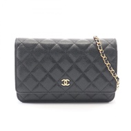【二手】香奈兒 (Chanel) CHANEL 單肩包 Matelasse AP0250 黑色魚子醬紋小牛皮（粒面小牛皮）Matelasse 鏈條錢包 女士二手 A