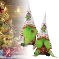 [layanist] Classic Grinch Green Hair Monster Faceless Old Man Three-dimensional Christmas Ornament D