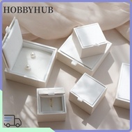 HOBBYHUB Jewelry Packaging Box, Display Organizer Satin Jewelry Box, Elegant White/Pink Earring Orga