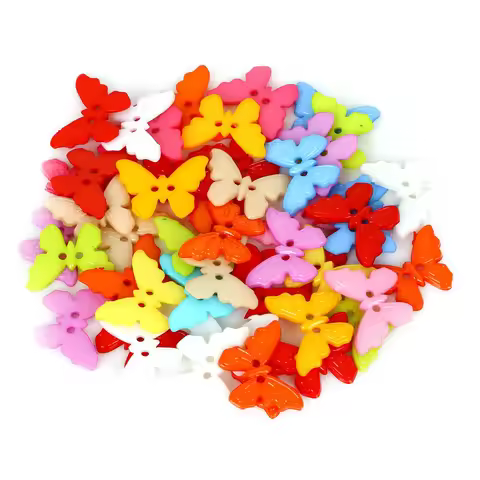 23x17mm Sewing 50Pcs/lot Mixed 2- Holes Resin Butterfly Buttons Scrapbooking Accessories DIY Home Cl