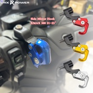 XMAX Motocycle CNC Side Mirror Hook Foldable Luggage Helmet Hanger Hook Accessory For YAMAHA XMAX V2 300 250 2021-2023