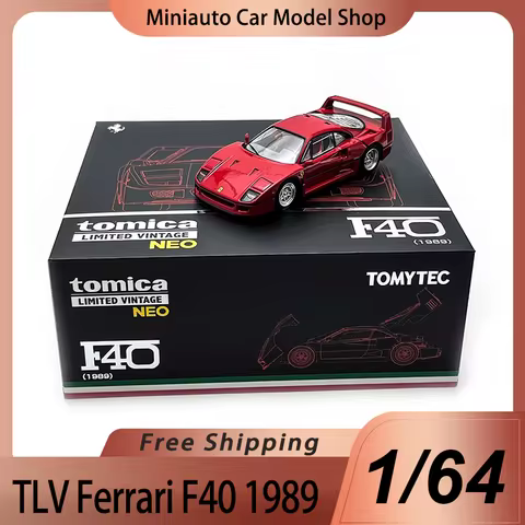New In Stock Tomytec Tlv 1:64 Ferrari F40 1989 Alloy Miniature Diecast Model Tlvthe Hood Can Be Open