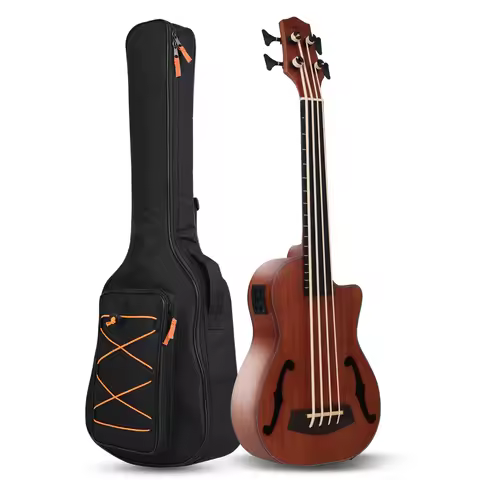 Batking Ukulele Bass Electric Ubass，30 inch Baritone bass ukulele, Fretted Electric Acoustic Uku bas