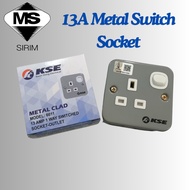 KSE Metal Swicth Socket 13A Plug 3 Pin Socket Heavy Duty Single/Double Plug Socket