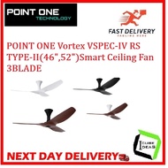 POINT ONE Cyclone VSPEC-IV(46",48",52",60")Smart Ceiling Fan With Carbon Black Cylinder / FREE deliv