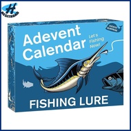 Bucwxa Fishing Theme Advent Calendar Artificial Fishing Lure 24pcs Christmas Fishing Lure Advent Cal