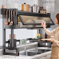 Dustproof Kitchen Storage Rack Sink Dishwashing Basin Sink Cabinet Draining Rack Multifunctional Cou
