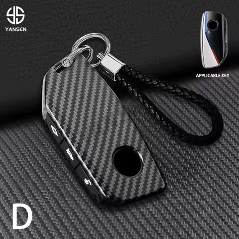 For BMW i5 i7 iX X6 X7 XM BMW Key Accessories Carbon Fiber ABS Key Case Cover
