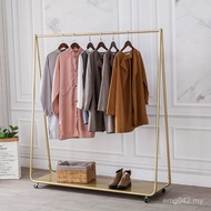 Floor-standing Movable Sliding Shelf Wheeled Iron Art Display Rack Clothing Rack Bag Clothing Store 