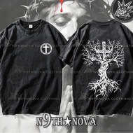 24h Shipping N9THNOVA Children of God Religious Faith Washed Cotton T-shirt Streetwear 8 Baju t shir