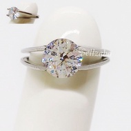 Alloy Rings US Size 6.5 Silver Accessories Aksesori Perak Cincin Solitaire Ladies Women Girls Wanita