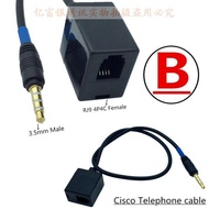 Telephone Earpiece RJ9 to Mobile Phone Headset Crystal Head to 3.5mm Male Round Hole Conversion Head