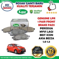 Perodua Myvi Lagi Best Icon Axia Bezza 1.0 1.3 - Genuine LPR Front Set Brake Pads Brek Pad Hadapan