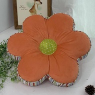 vctops Flower Shaped Chair Pad Farmhouse Stripe Print Chair Seat Cushion Pad Soft Comfy Velvet Cushi