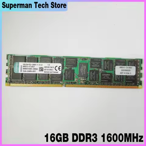 KVR16R11D4/16 For Kingston RAM ECC REG 2RX4 PC3-12800R Server Memory 16GB DDR3 1600MHz