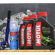 Engine Oil MOTUL 5100 10W50 1 Liter 3 Bottles + BOSNY + Chain Brush