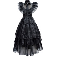 Adams Family cos Costume Halloween Wednesday Adams Black Dress cosplay Costume 10.9