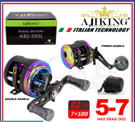 5Kg-7Kg Max Drag Ajiking Rome Jigging (Left Handed) Fishing Reel BC Round Conventional Saltwater