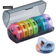 Daily Pill Organizer (Twice-a-Day) - Weekly AM/PM Pill Box, Round Medicine Organizer, 7 Day Pill Con