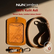 NUN PROJECT | Genuine Leather ID Card Holder Lanyard & Name 2-LayerTAG (Free Custom Name & Agency Lo