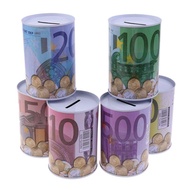 Darnell1 Kotak Uang Kreatif Tinplate Tahan Lama Euro Hias Koin Deposit