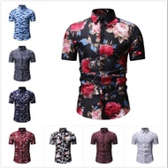Baju Hawaii Lelaki Summer Hawaiian Shirt Pendek Lengan Baju