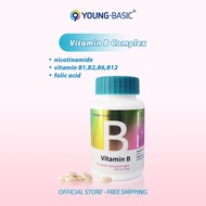 [fast shipping] 9 YOUNG-BASIC Vitamin B Tablets,B1,B2,B6,B12,Niacinamide,100 PCS/Bottle, Multivitami