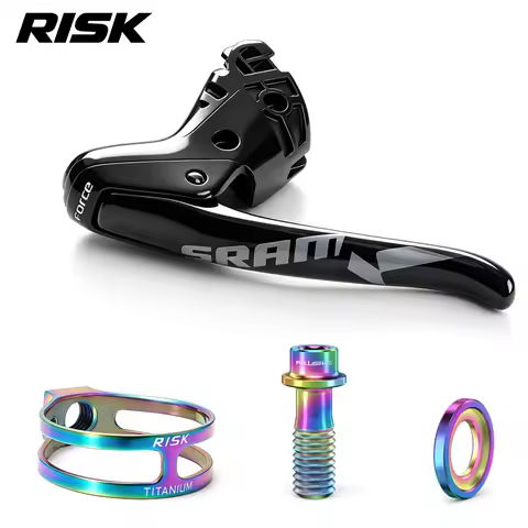 RISK Titanium Alloy STI Lever Clamp Lock Fixing Ring, Road Bike Shifter Collar Sleeve Compatible wit