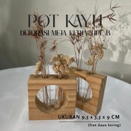 Wooden Pot - Wooden Flower Vase - Work Desk Decoration Type B