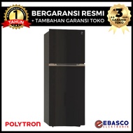 BIG PROMO POLYTRON Kulkas 2 Pintu PRM 430X - Kapasitas 300 Liter Anti Gores Tanpa Bunga Es