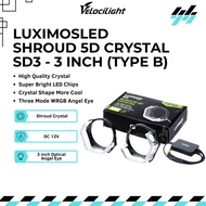 2 PCS Shroud 3 Inch RGBbmw by App Biled Crystal Angel Eyes 5D 3 Light + Driver Mode SD3B - LUXIMOS