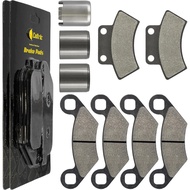 Caltric Front Rear Brake Caliper Piston and Pads Compatible with Polaris Big Boss 500 6X6 1997-1999 