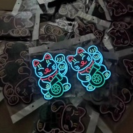 Color Logo led Luminous Car Sticker Lucky Cat el Cold Light Programming Dynamic Window