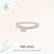 [Kedai Emas Gemilang] 2002094 {YS} 0.31Ct Diamond White Gold Ring (14) (2.21G) [750 Gold]