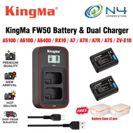 Sony NP-FW50 Battery + LCD Dual Charger by Kingma Sony FW50 Battery FW50 Charger For ZV-E10 A6400 A6