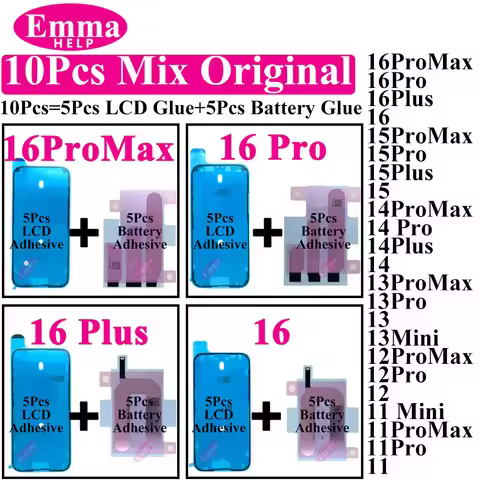 10Pcs Original Screen Waterproof Battery Adhesive For iPhone 16 15 14 Pro Max 13 11 12 Display Stick