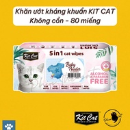 KIT CAT WIPES 5in1 CAT wet WIPES - dry bath towels - quick bath towels to clean face, hands and feet