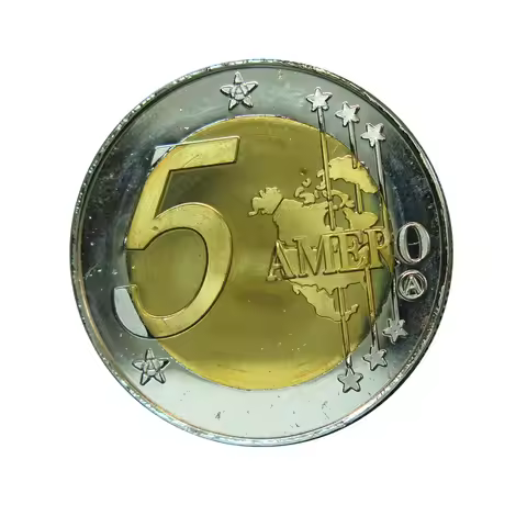 C96 2021 Germany Antique Souvenirs Badge Original Bar Challenge Gold Euro Bi Metal New World Order 5