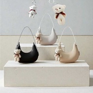 Women's Sling Bag Underarm Bag Shoulder Bag Moon bag Crescent Moon bag fre doll