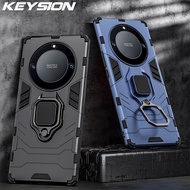 KEYSION Shockproof Armor Case for Huawei Honor X9A 5G X9 Silicone+PC Metal Ring Stand Phone Back Cov