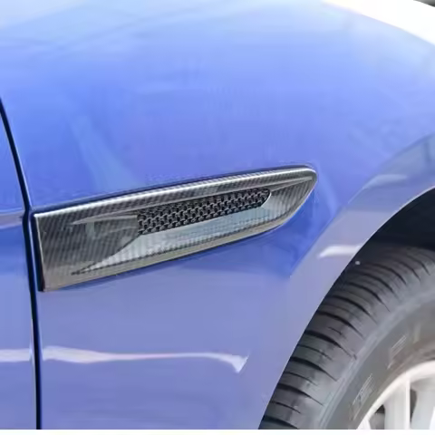 For Jaguar XF XE F-PACE ABS Carbon Fiber Car Side Fender Vent Trim Cover Fender Side Air Outlet Cove